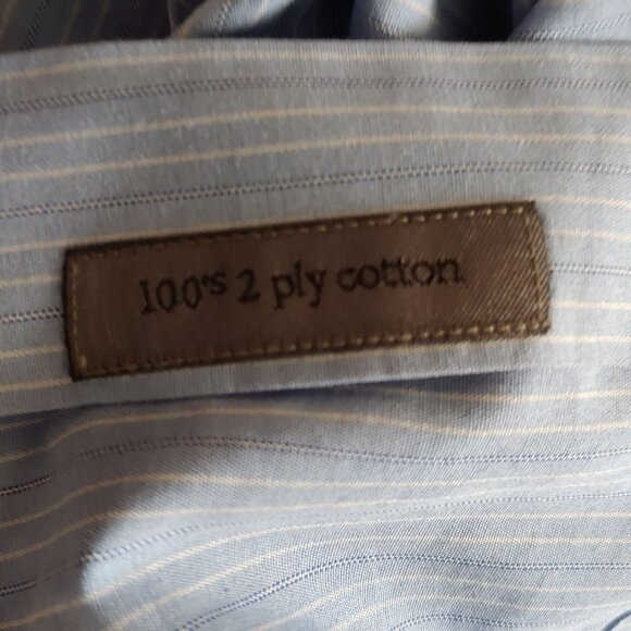 John Varvatos Blue Stripe Business Office Button Shirt 42 Italy - Picture 10 of 10